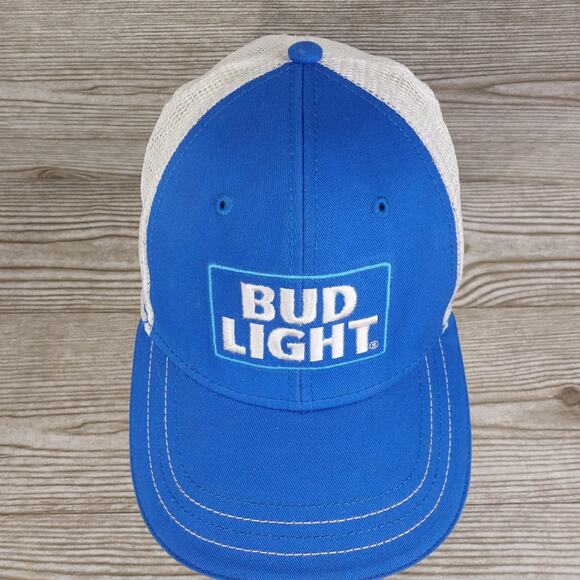 BUD LIGHT BEER PROMO LOGO BLUE VENTED SNAPBACK BASEBALL HAT CAP - Picture 3 of 8